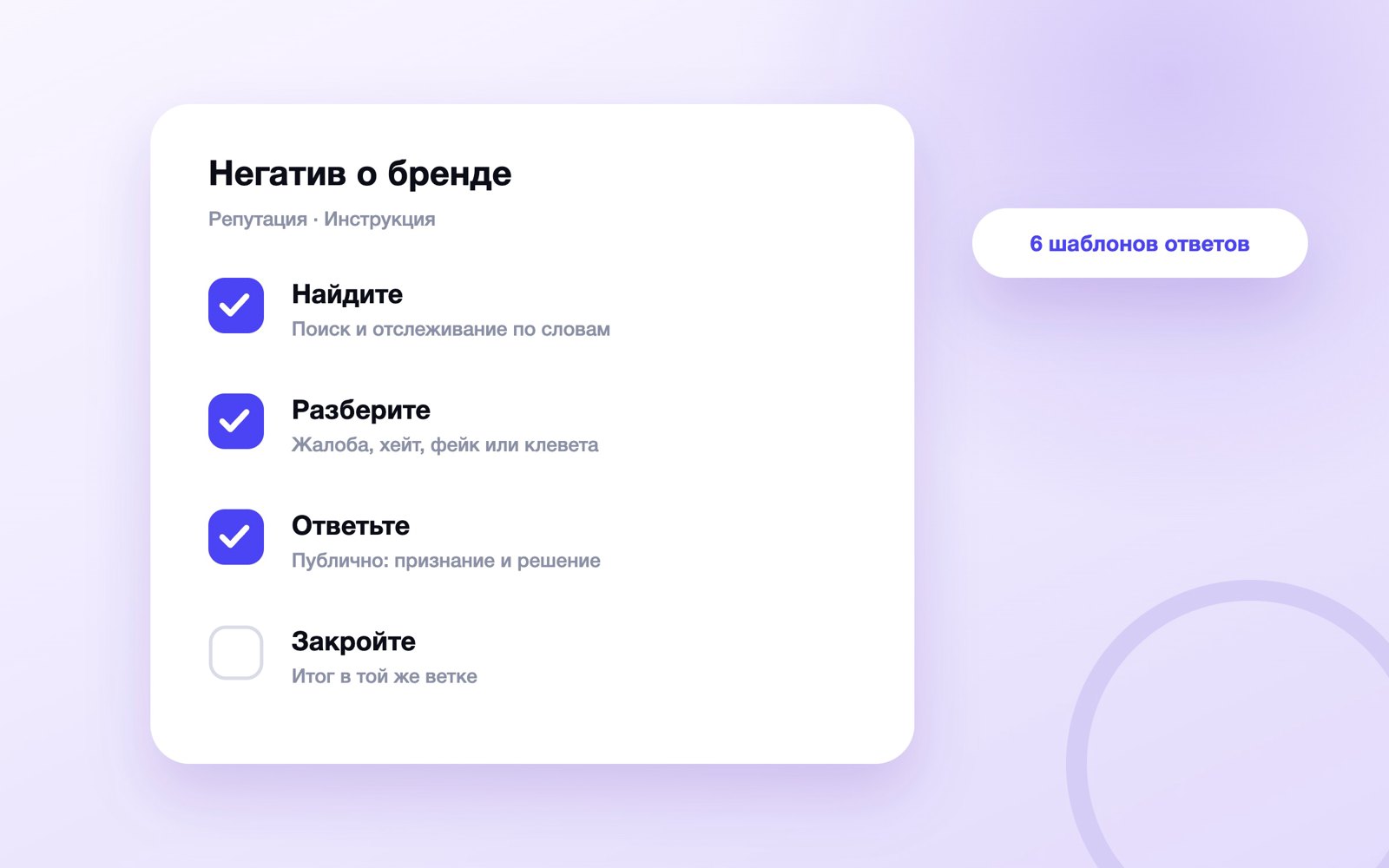 Четыре шага работы с негативом о бренде