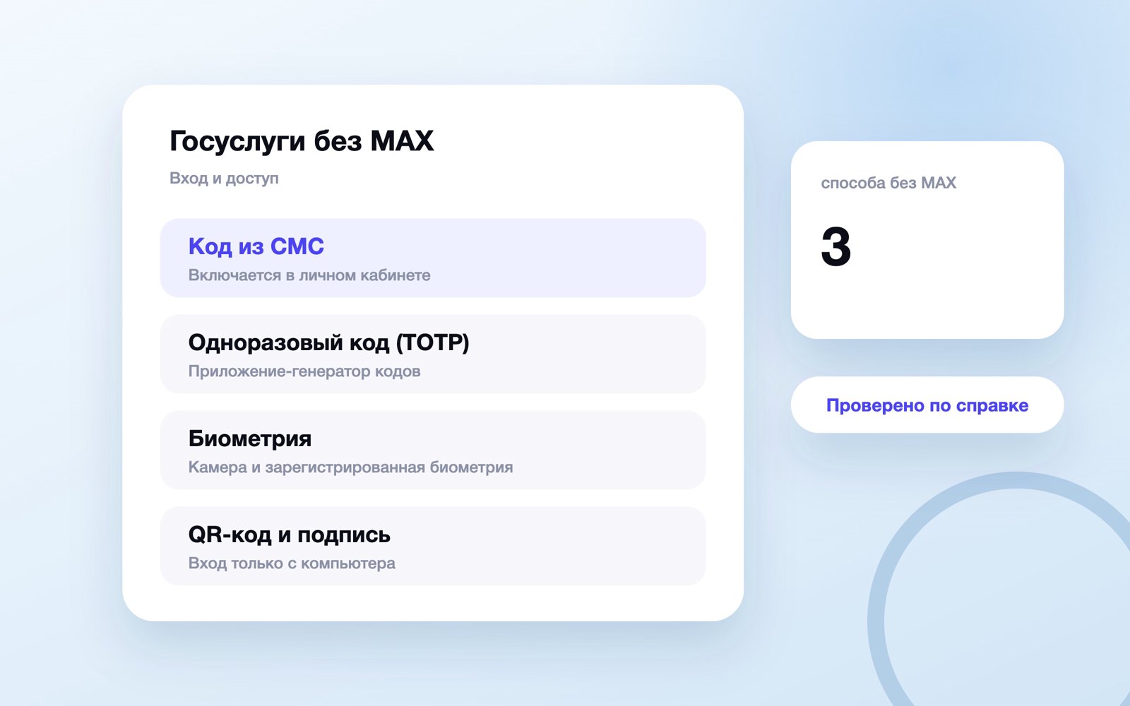 Способы входа в Госуслуги без MAX