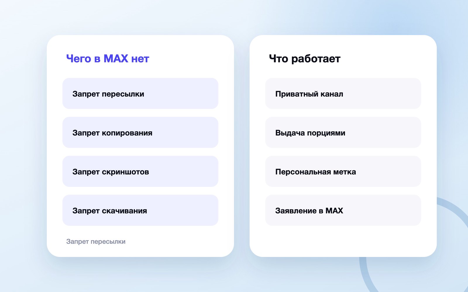 Чего в MAX нет и что защищает контент канала