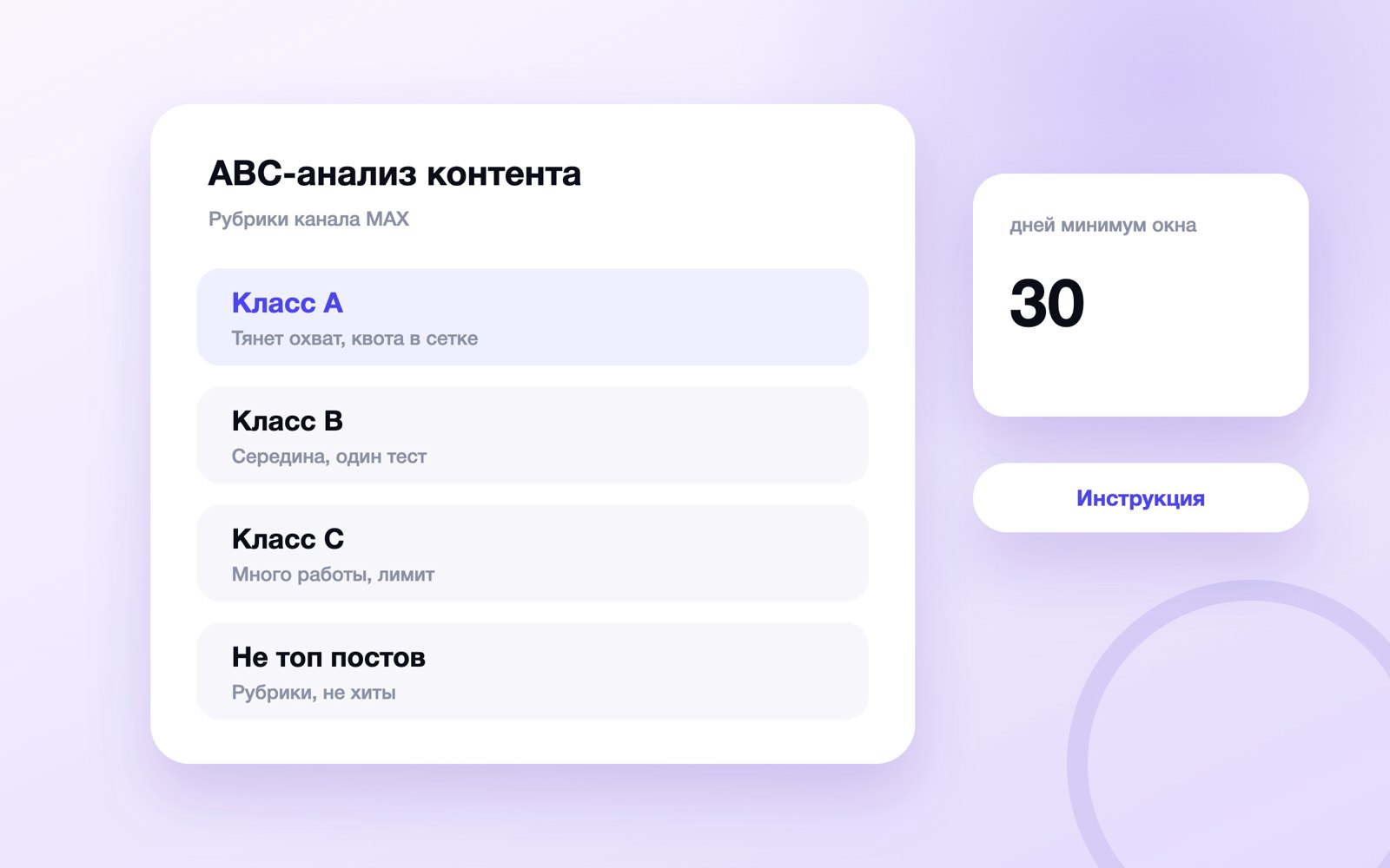 ABC-анализ рубрик канала: какие тянут охват