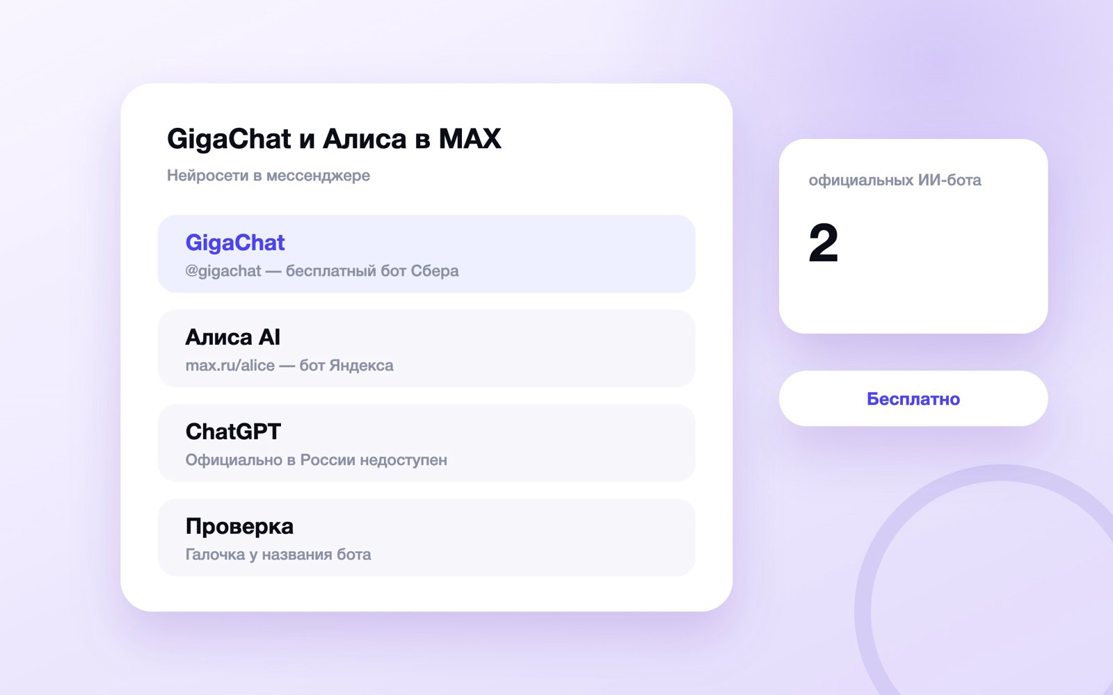 Нейросети в MAX: GigaChat, Алиса AI и ChatGPT