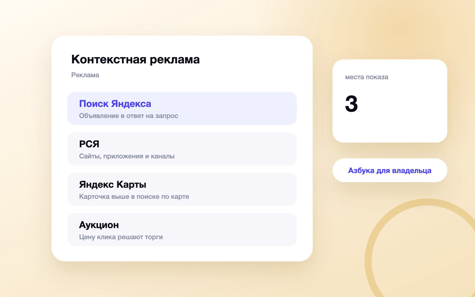 Где показывается контекстная реклама: Поиск, РСЯ и Карты