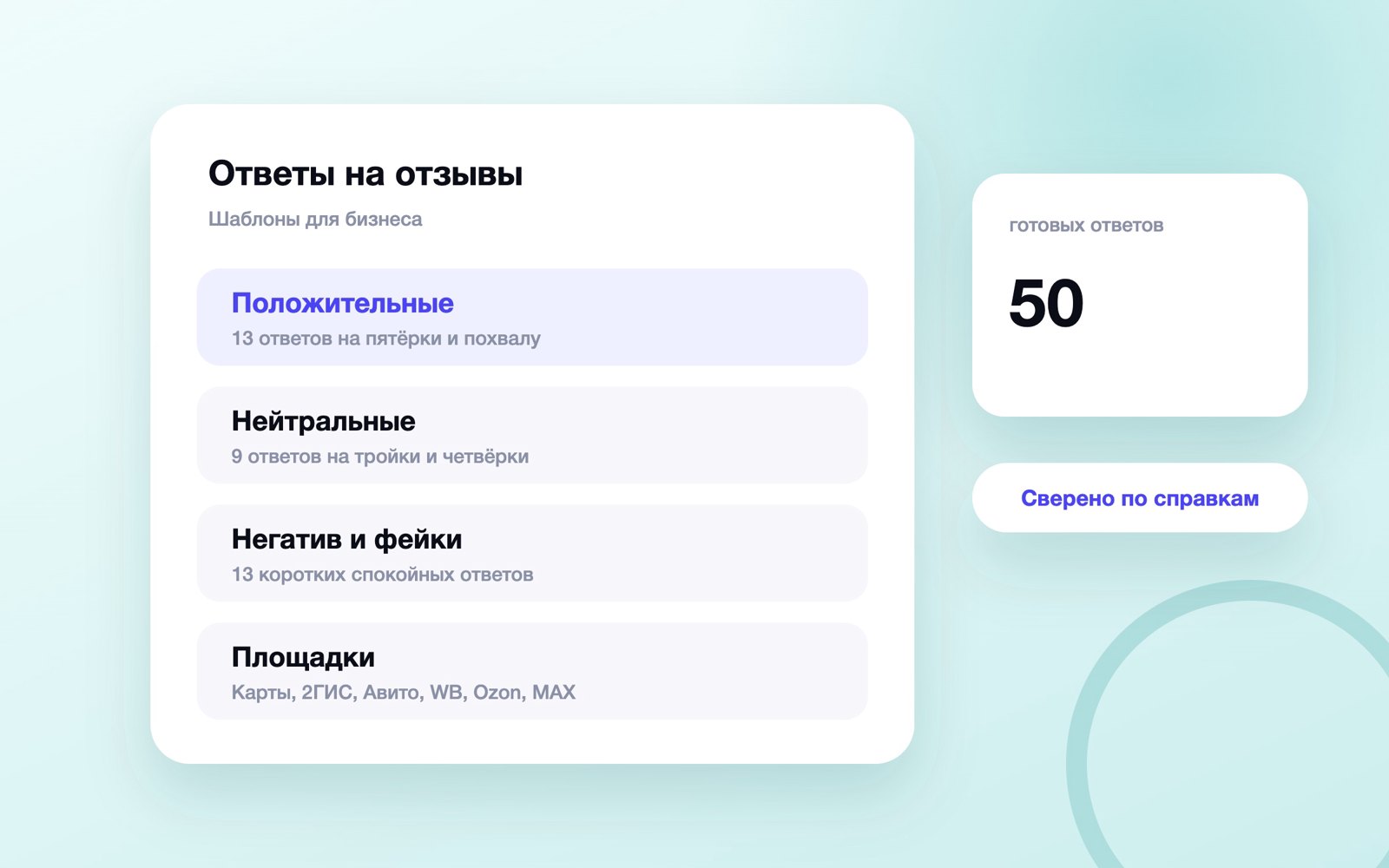 Шаблоны ответов на отзывы клиентов