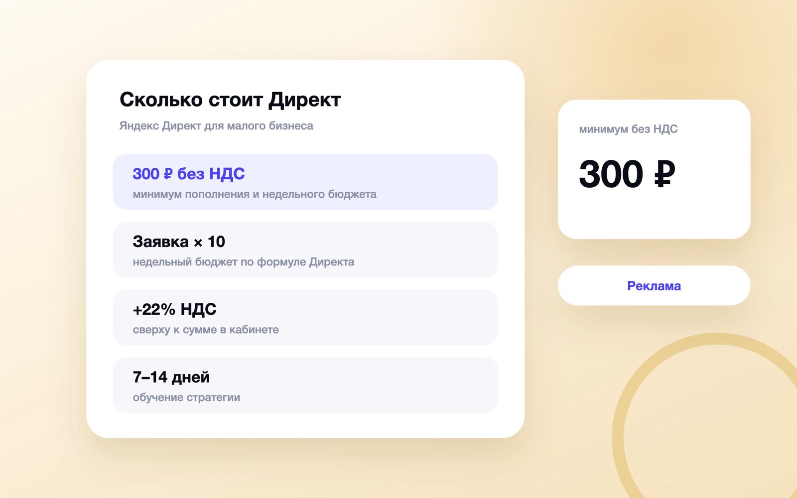 Сколько стоит Яндекс Директ: минимум, НДС и формула бюджета