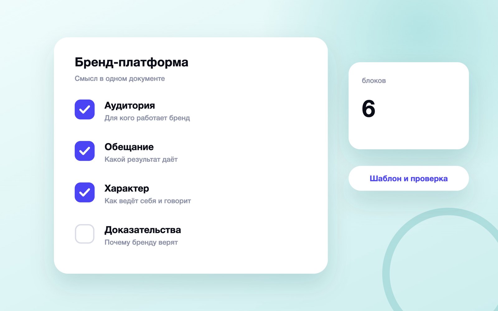 Шесть блоков бренд-платформы компании