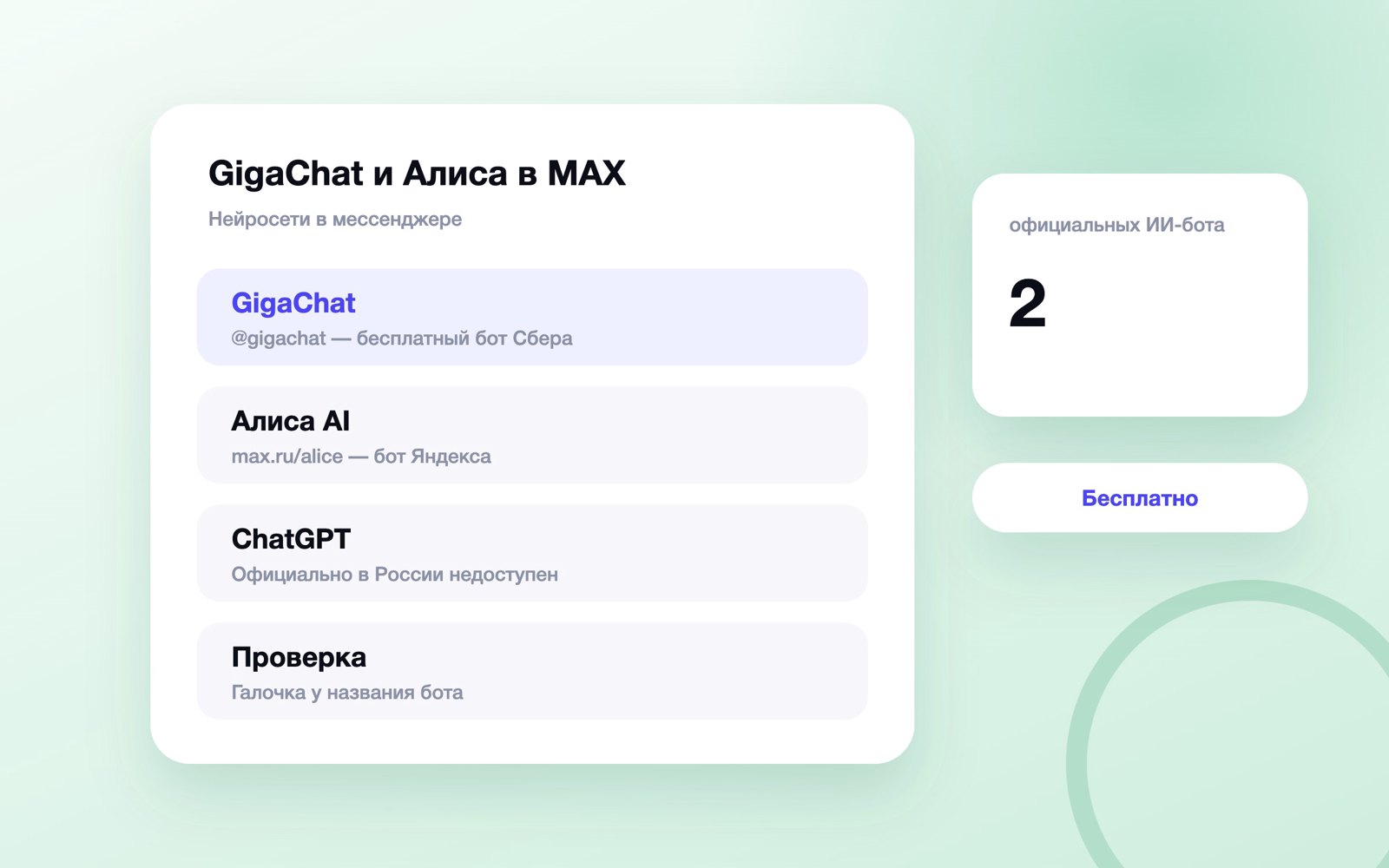 Нейросети в MAX: GigaChat, Алиса AI и ChatGPT