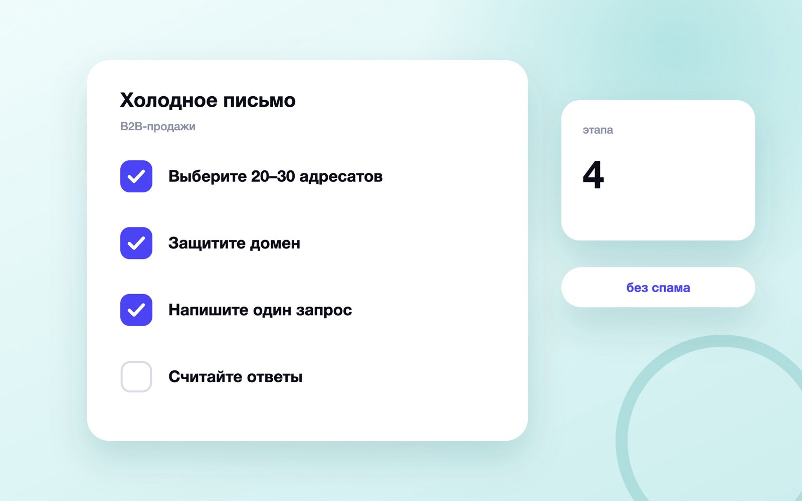 Четыре этапа подготовки холодного письма