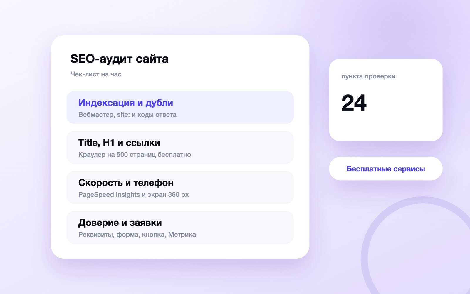 Чек-лист SEO-аудита сайта на час