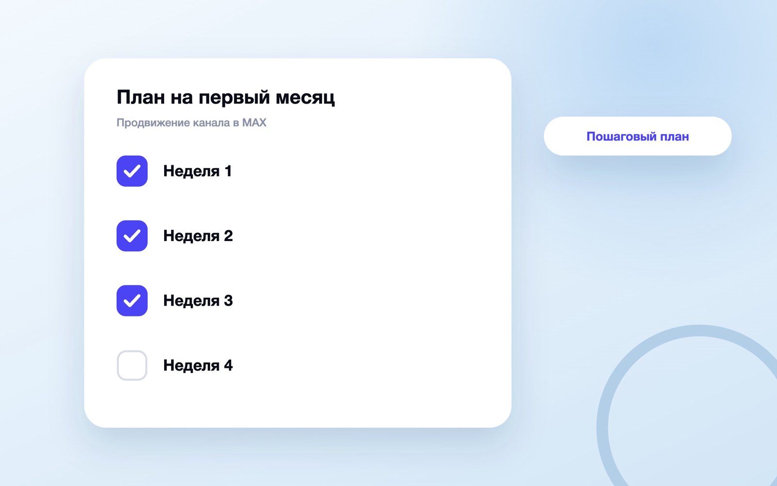 План продвижения канала в MAX по неделям