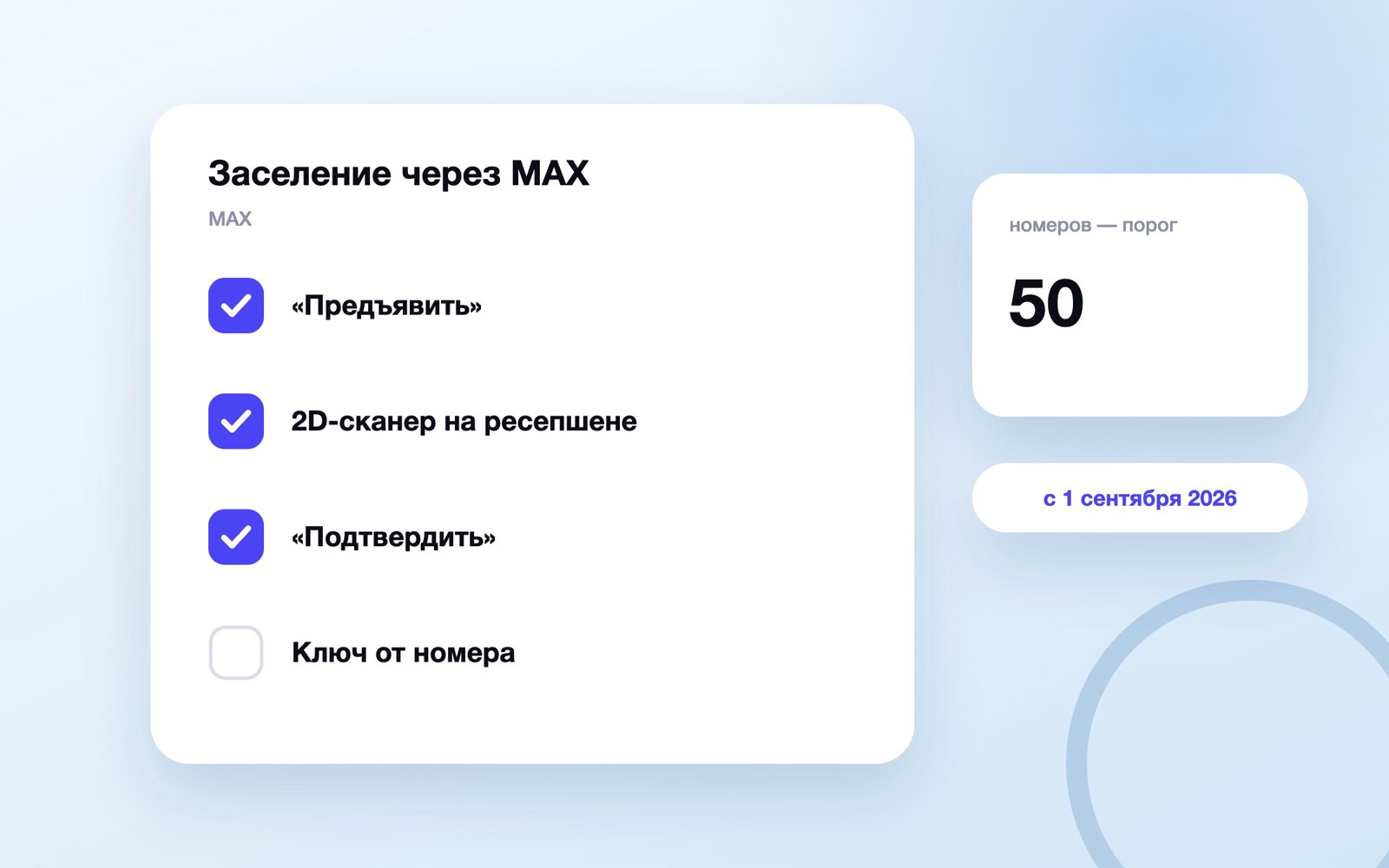 Схема заселения в отель по Цифровому ID в MAX