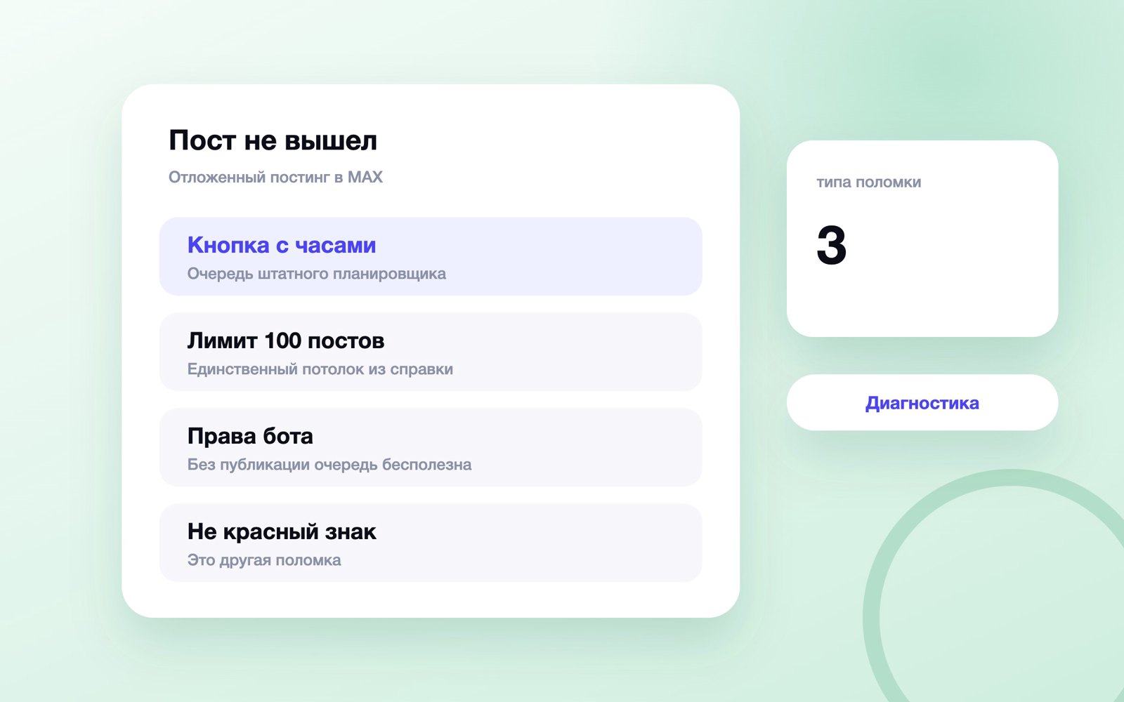 Почему запланированный пост в MAX не вышел