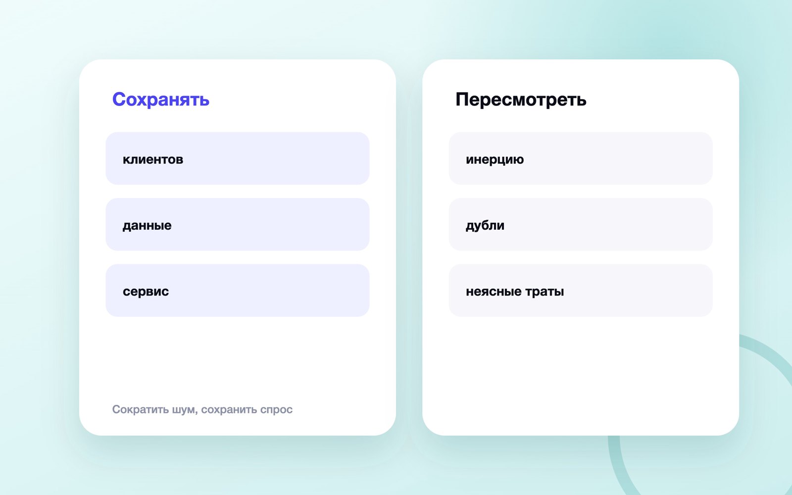 Сократить шум, сохранить спрос