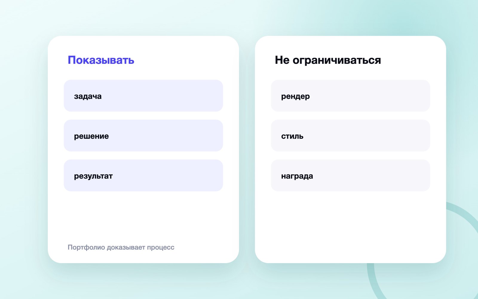 Портфолио доказывает процесс