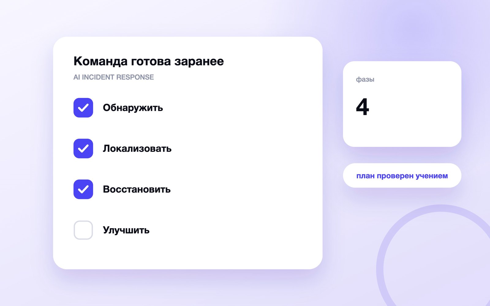 Команда готова заранее