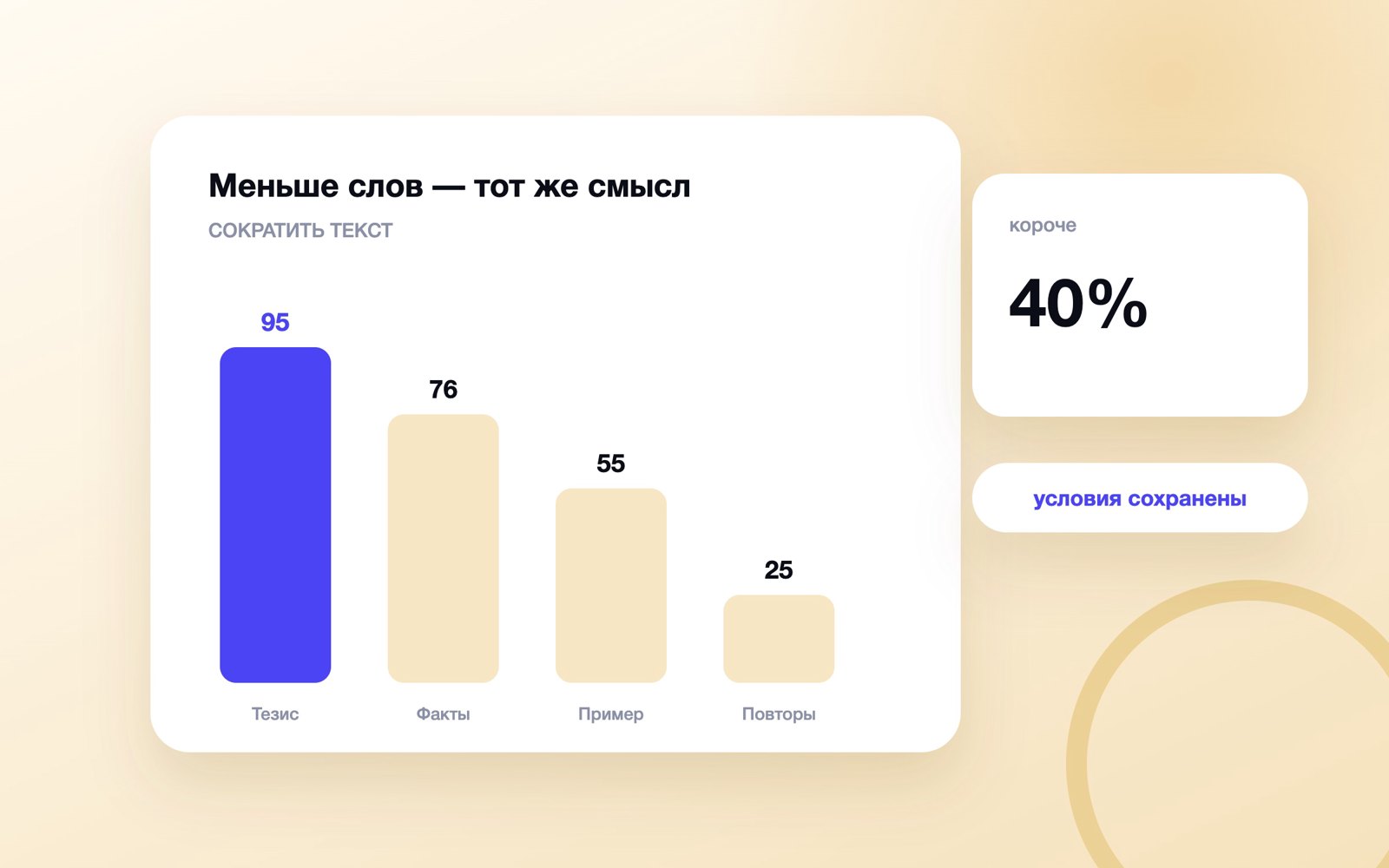Меньше слов — тот же смысл